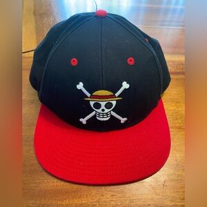 One Piece Anime Luffy  Red and Black Cap